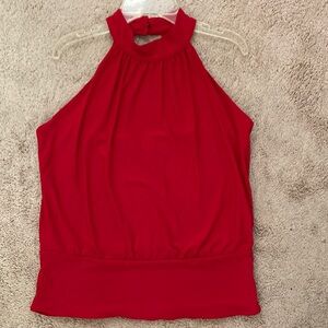 Boston Proper Vibrant Red Halter Top in Size XS